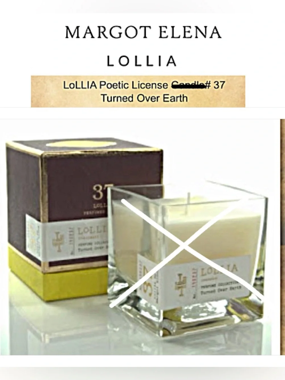 LOLLIA Poetic License Candle BOX Margot Elena 37 Turned Over Earth DISCONTINUED